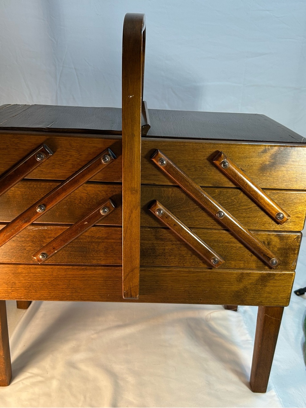 Wooden Multi-Tier Sewing Storage Caddy - Brown
